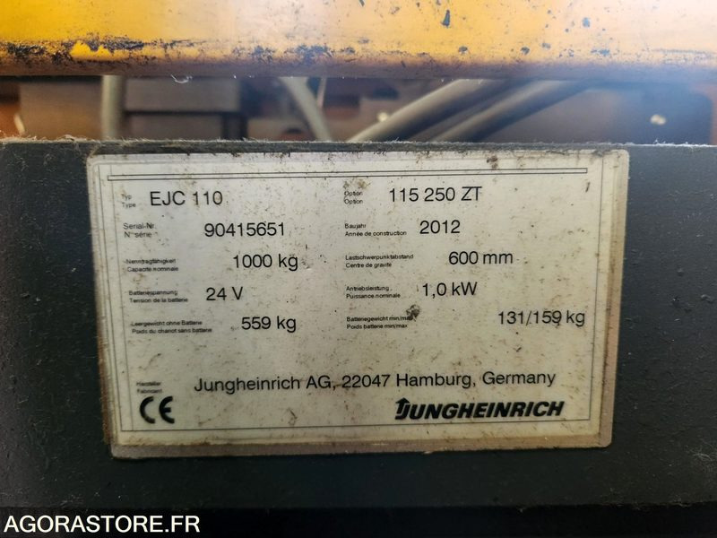 JUNGHIENRICH EJC 110 2500MM - Ανυψωτικό μηχάνημα: φωτογραφία 3 JUNGHIENRICH EJC 110 2500MM - Ανυψωτικό μηχάνημα: φωτογραφία 3