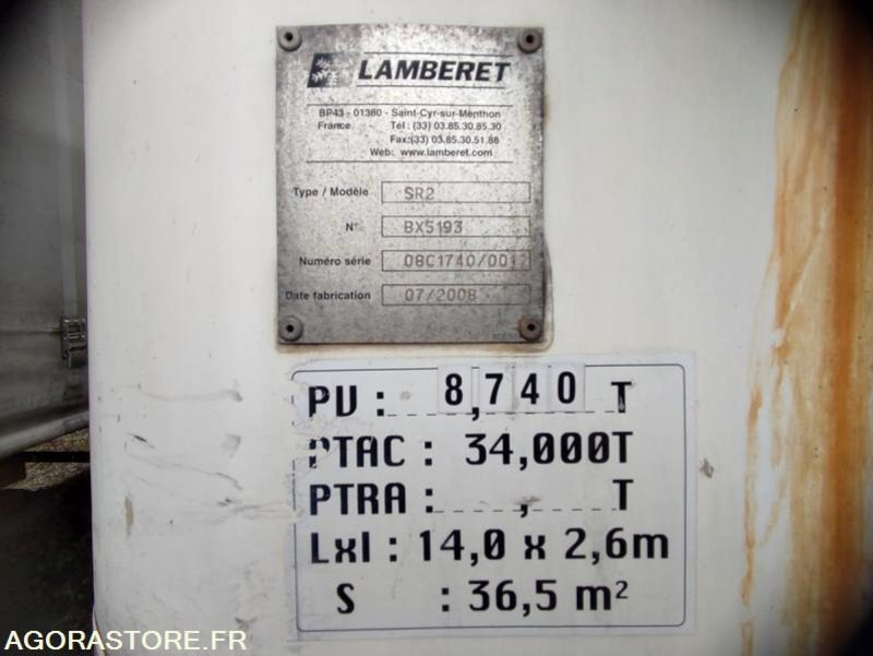 LAMBERET FRIGORIFIQUE - 10 787 HEURES - Επικαθήμενο: φωτογραφία 5 LAMBERET FRIGORIFIQUE - 10 787 HEURES - Επικαθήμενο: φωτογραφία 5