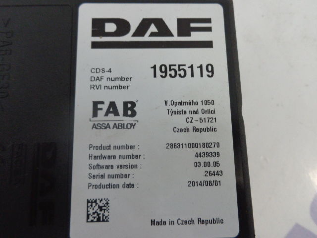 DAF CDS4 FAB control unit - Ηλεκτρονική μονάδα ελέγχου για Φορτηγό: φωτογραφία 3 DAF CDS4 FAB control unit - Ηλεκτρονική μονάδα ελέγχου για Φορτηγό: φωτογραφία 3