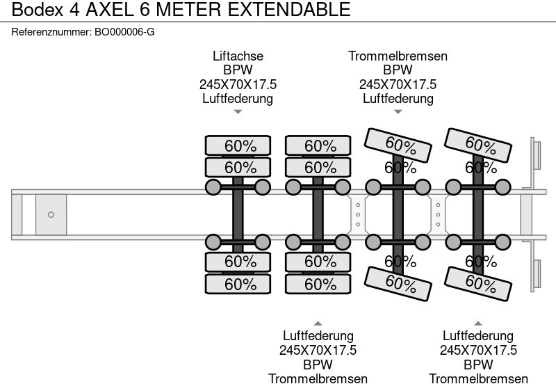 Επικαθήμενο με χαμηλό δάπεδο Bodex 4 AXEL 6 METER EXTENDABLE: φωτογραφία 11 Επικαθήμενο με χαμηλό δάπεδο Bodex 4 AXEL 6 METER EXTENDABLE: φωτογραφία 11