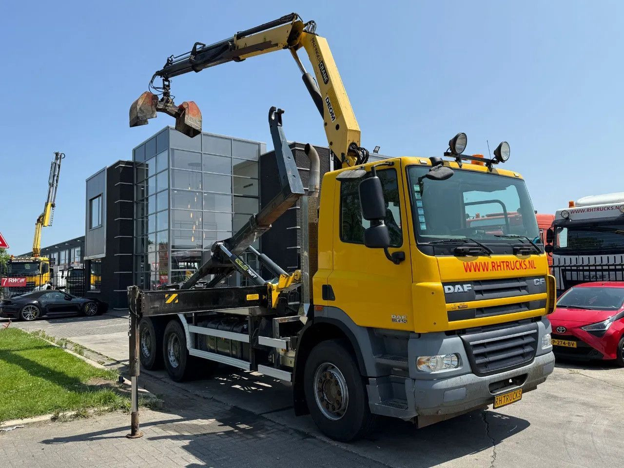 DAF CF 85.410 6X4 - EURO 5 + PALFINGER PK15500 + REM - Φορτηγό φόρτωσης γάντζου, Φορτηγό με γερανό: φωτογραφία 1 DAF CF 85.410 6X4 - EURO 5 + PALFINGER PK15500 + REM - Φορτηγό φόρτωσης γάντζου, Φορτηγό με γερανό: φωτογραφία 1