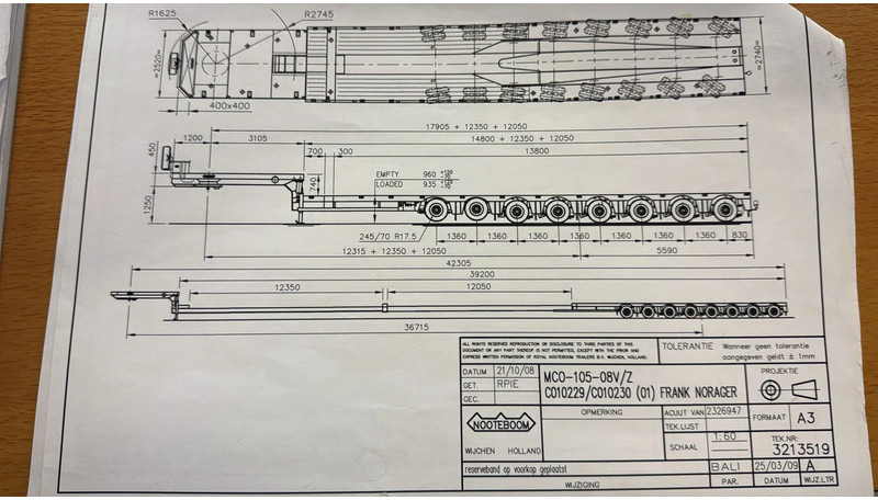 Nooteboom MC0 105-08V, 2 EXTENDABLE 12.35 + 12,05 8 AXLE, 2 LIFT AXLES, 7 AXLE STEERING, REMOTE CONTROLE - Επικαθήμενο με χαμηλό δάπεδο: φωτογραφία 5 Nooteboom MC0 105-08V, 2 EXTENDABLE 12.35 + 12,05 8 AXLE, 2 LIFT AXLES, 7 AXLE STEERING, REMOTE CONTROLE - Επικαθήμενο με χαμηλό δάπεδο: φωτογραφία 5