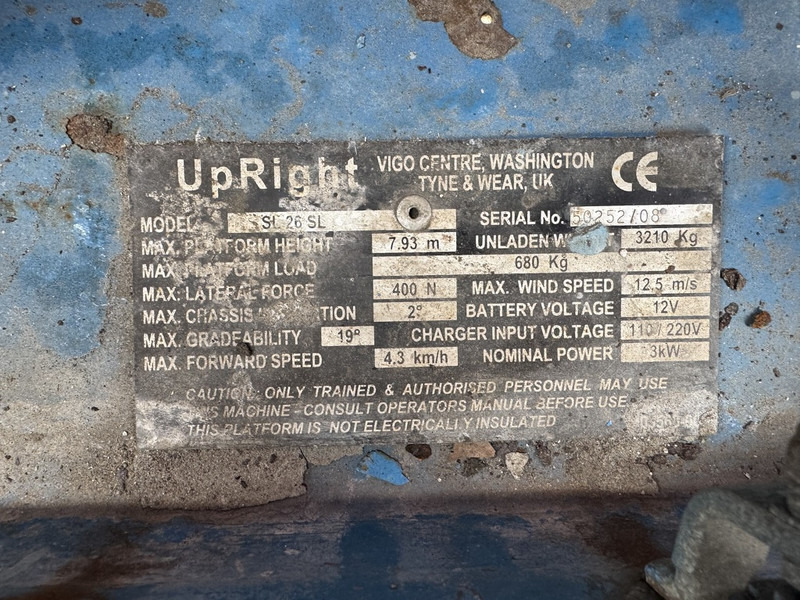 Ψαλιδωτό ανυψωτικό UpRight SL26SL: φωτογραφία 13