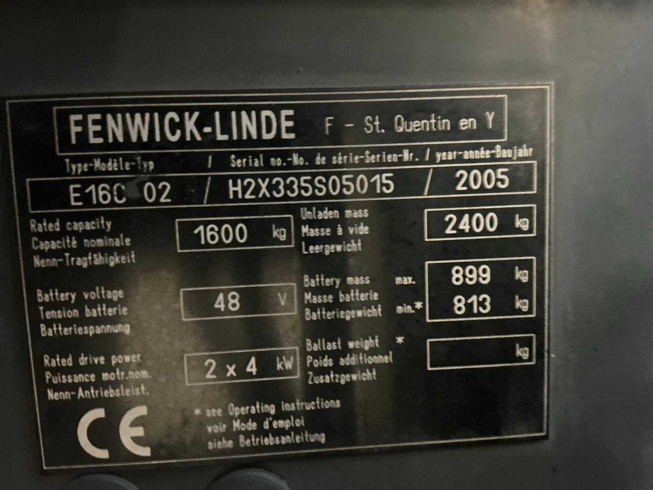 2005 LINDE-FENWICK E16C-02 FORKLIFT - Περονοφόρο όχημα: φωτογραφία 2 2005 LINDE-FENWICK E16C-02 FORKLIFT - Περονοφόρο όχημα: φωτογραφία 2