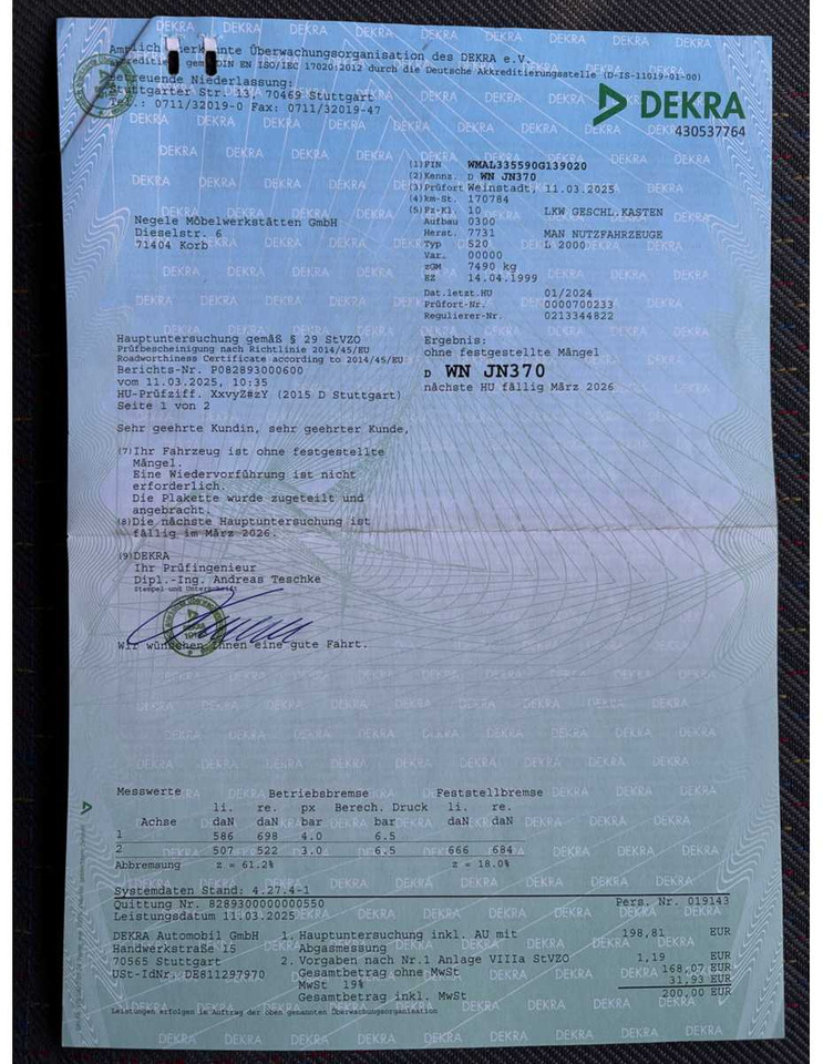 Φορτηγό MAN 8-163 / L 2000 TRUCK WITH BOX: φωτογραφία 21