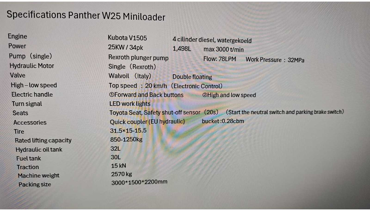 PANTHER W25 MINILOADER - Ελαστιχοφόρος φορτωτής: φωτογραφία 3 PANTHER W25 MINILOADER - Ελαστιχοφόρος φορτωτής: φωτογραφία 3