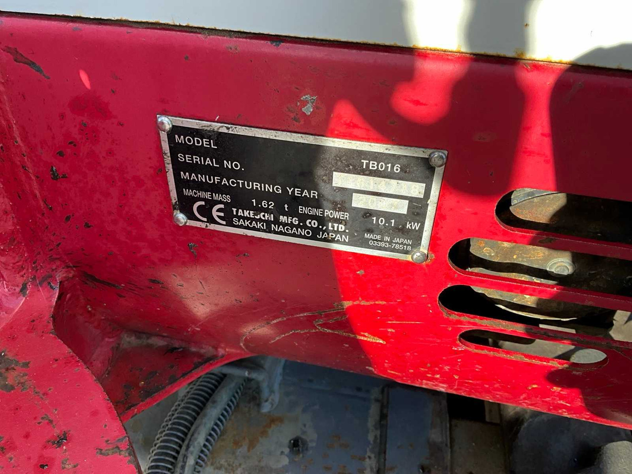 Μίνι εκσκαφέας Takeuchi 2007 TAKEUCHI TB016 MINI EXCAVATOR: φωτογραφία 13