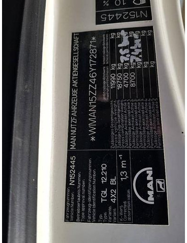 Φορτηγό κόφα MAN TGL 12.210 4x2 BL: φωτογραφία 17 Φορτηγό κόφα MAN TGL 12.210 4x2 BL: φωτογραφία 17