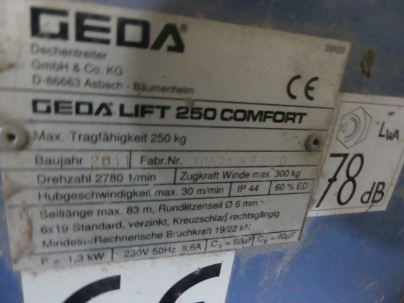 Monte charge Geda - Lift 200 - Εξοπλισμού κατασκευών: φωτογραφία 5 Monte charge Geda - Lift 200 - Εξοπλισμού κατασκευών: φωτογραφία 5