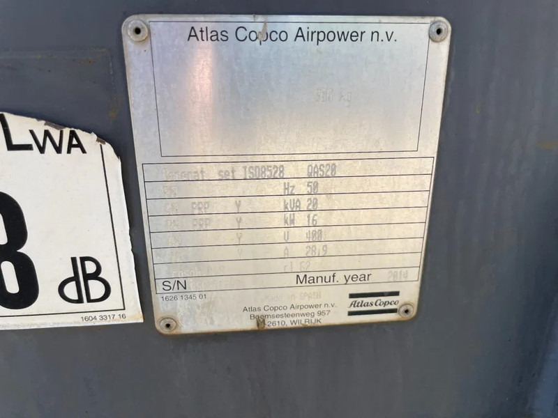 Atlas-Copco QAS 20 Kubota mobiele 20 kVA Silent Rental generatorrset Stage 3A - Βιομηχανική γεννήτρια: φωτογραφία 5 Atlas-Copco QAS 20 Kubota mobiele 20 kVA Silent Rental generatorrset Stage 3A - Βιομηχανική γεννήτρια: φωτογραφία 5