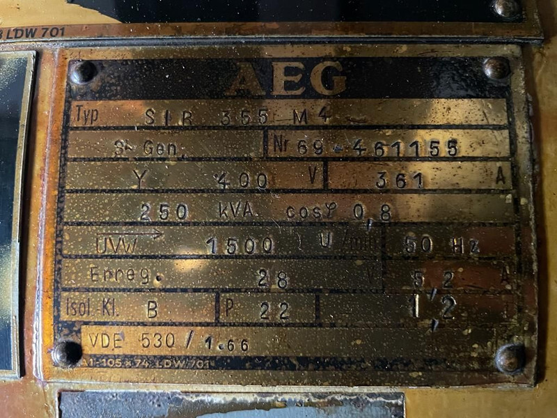 Βιομηχανική γεννήτρια Deutz F12M 716 Bredenoord AEG 250 kVA Silent generatorset op aanhanger: φωτογραφία 17 Βιομηχανική γεννήτρια Deutz F12M 716 Bredenoord AEG 250 kVA Silent generatorset op aanhanger: φωτογραφία 17