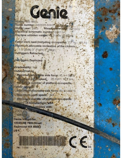 Genie GS 1932 Elektrische Schaarhoogwerker 7.8 meter werkhoogte 538 uur ! - Ψαλιδωτό ανυψωτικό: φωτογραφία 3 Genie GS 1932 Elektrische Schaarhoogwerker 7.8 meter werkhoogte 538 uur ! - Ψαλιδωτό ανυψωτικό: φωτογραφία 3