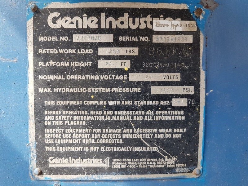 Genie V2470 / E Elektra 4x2 Schaarhoogwerker 10 meter werkhoogte - Ψαλιδωτό ανυψωτικό: φωτογραφία 5 Genie V2470 / E Elektra 4x2 Schaarhoogwerker 10 meter werkhoogte - Ψαλιδωτό ανυψωτικό: φωτογραφία 5