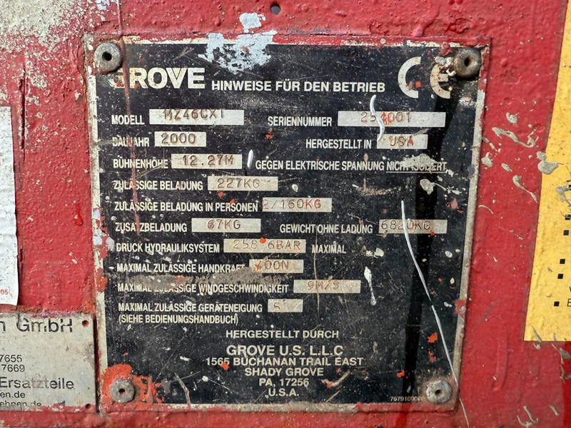 Grove MZ46 CXT 14 meter Deutz Diesel Telescoop Hoogwerker 4 x 4 - Τηλεσκοπικό ανυψωτικό: φωτογραφία 3 Grove MZ46 CXT 14 meter Deutz Diesel Telescoop Hoogwerker 4 x 4 - Τηλεσκοπικό ανυψωτικό: φωτογραφία 3