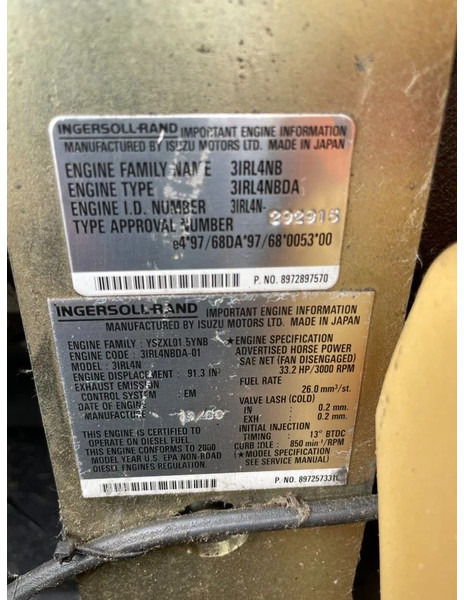 Αεροσυμπιεστής Ingersoll Rand 731 Isuzu diesel, 3,1 m3 - 7 Bar mobiele compressor LOW HOURS!: φωτογραφία 14