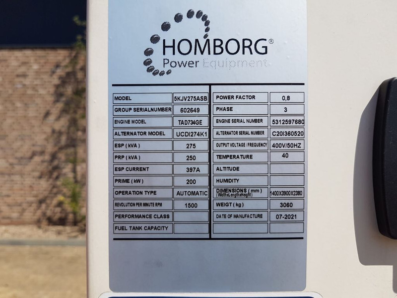 Καινούριο Βιομηχανική γεννήτρια Volvo 275 kVA TAD 734 GE Stamford Supersilent generatorset New !: φωτογραφία 10