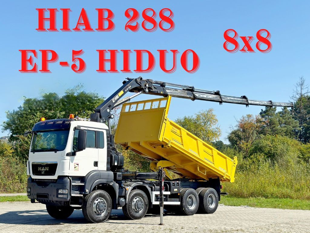 MAN TGS 32.510 * HIAB 288 EP - 5HIDUO/ FUNK * 8x8 - Φορτηγό ανατρεπόμενο, Φορτηγό με γερανό: φωτογραφία 1 MAN TGS 32.510 * HIAB 288 EP - 5HIDUO/ FUNK * 8x8 - Φορτηγό ανατρεπόμενο, Φορτηγό με γερανό: φωτογραφία 1
