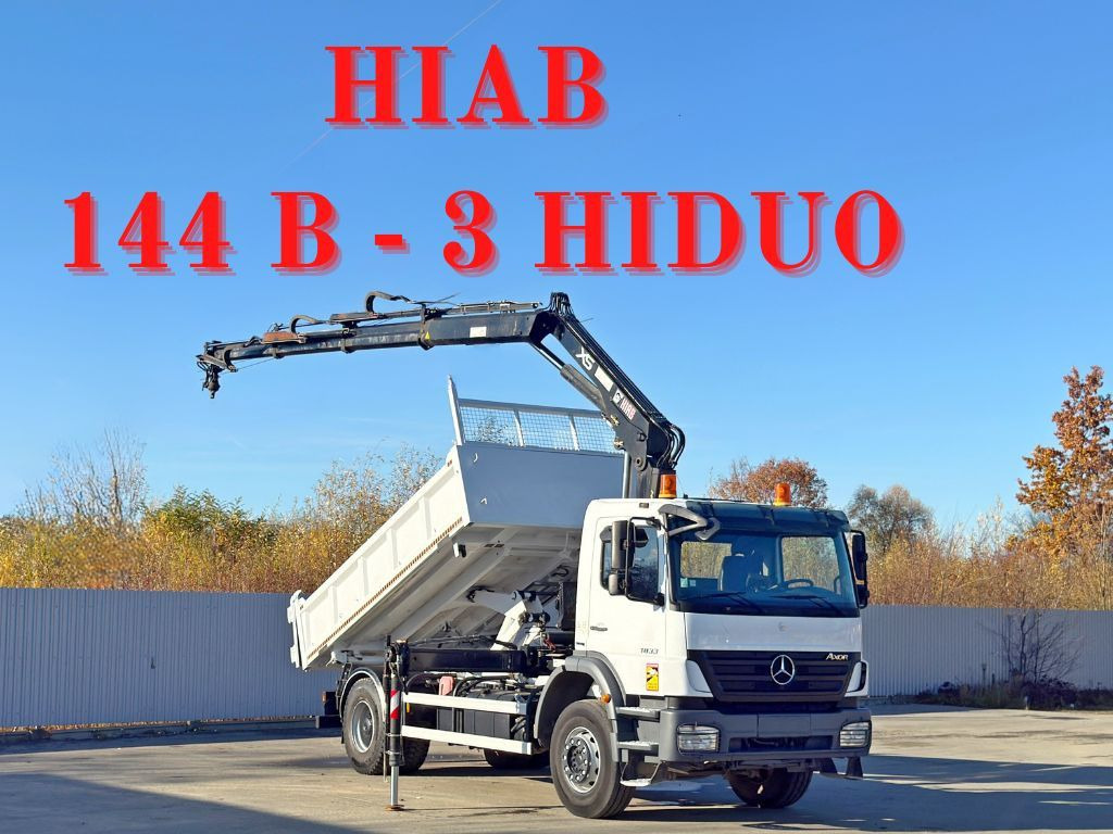 Mercedes-Benz AXOR 1833 * HIAB 144 B - 3 HIDUO + FUNK * TOP - Φορτηγό ανατρεπόμενο, Φορτηγό με γερανό: φωτογραφία 1 Mercedes-Benz AXOR 1833 * HIAB 144 B - 3 HIDUO + FUNK * TOP - Φορτηγό ανατρεπόμενο, Φορτηγό με γερανό: φωτογραφία 1