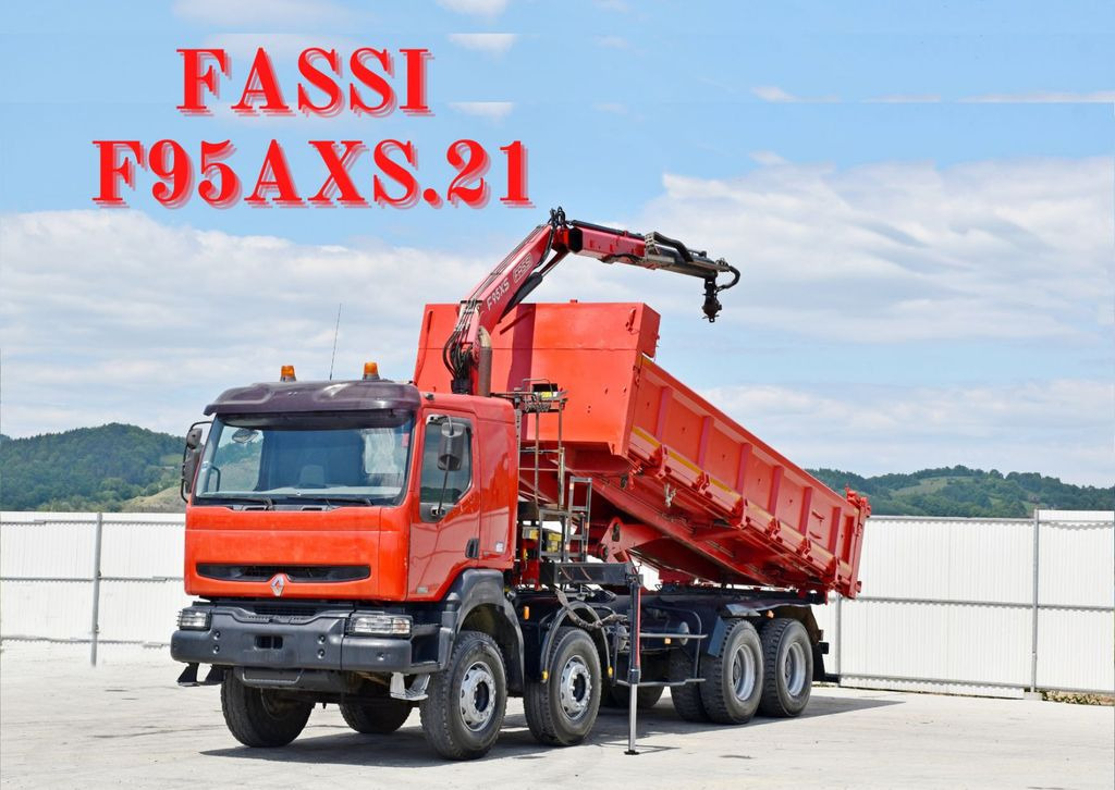 Renault KERAX 420 DCI Kipper 6,30m+FASSI F95AXS.21+FUNK - Φορτηγό με γερανό, Φορτηγό ανατρεπόμενο: φωτογραφία 1 Renault KERAX 420 DCI Kipper 6,30m+FASSI F95AXS.21+FUNK - Φορτηγό με γερανό, Φορτηγό ανατρεπόμενο: φωτογραφία 1