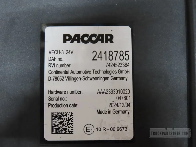 DAF 2418785 VECU Regeleenheid - Ηλεκτρονική μονάδα ελέγχου για Φορτηγό: φωτογραφία 2 DAF 2418785 VECU Regeleenheid - Ηλεκτρονική μονάδα ελέγχου για Φορτηγό: φωτογραφία 2