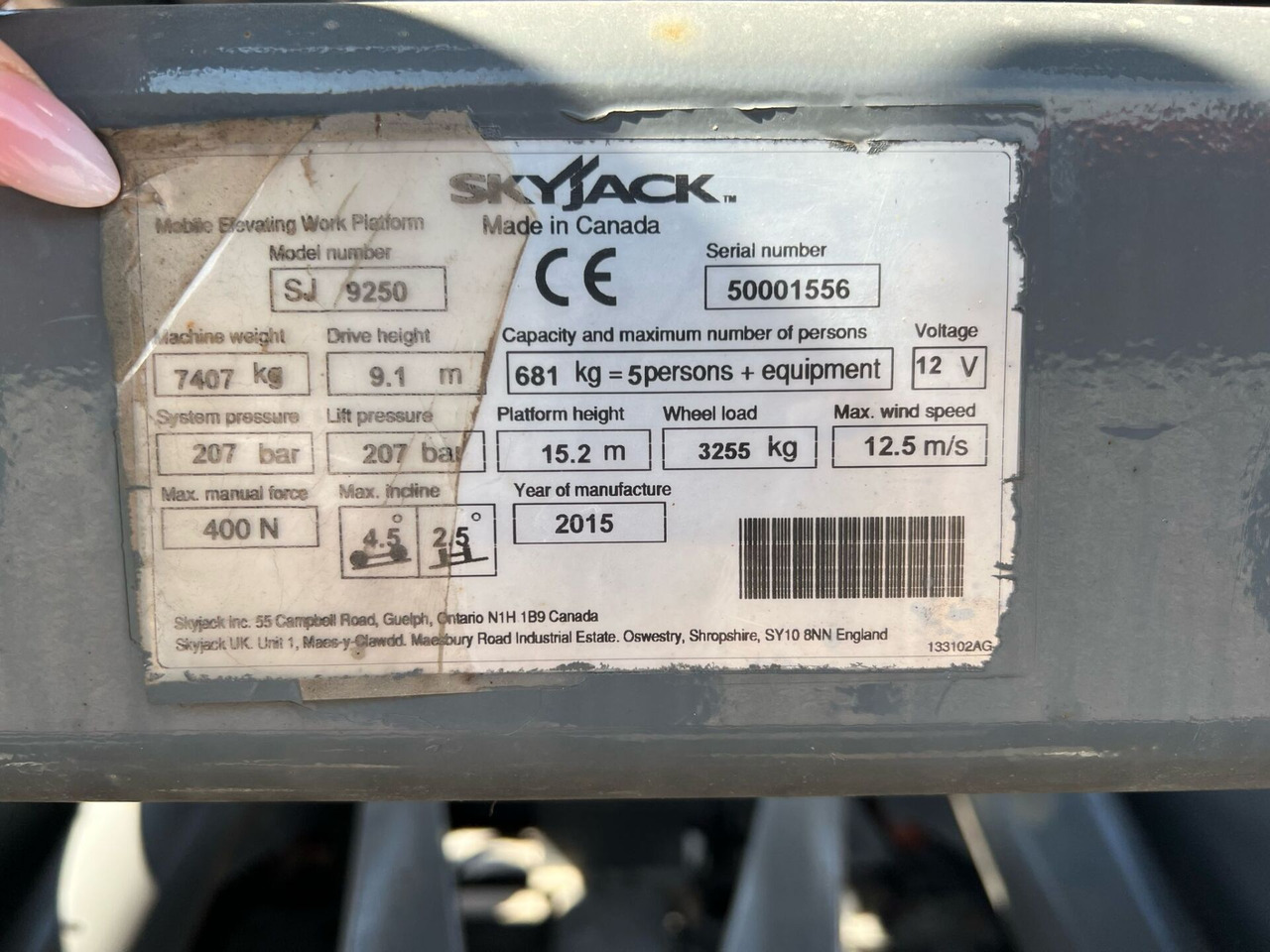 Ψαλιδωτό ανυψωτικό SKYJACK SJ 9250 4×4: φωτογραφία 15