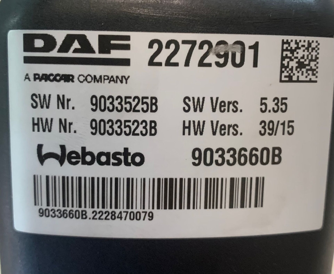 DAF STANDKACHEL THERMO TOP PRO 38 2272901 - Μοτέρ καλοριφέρ για Φορτηγό: φωτογραφία 5 DAF STANDKACHEL THERMO TOP PRO 38 2272901 - Μοτέρ καλοριφέρ για Φορτηγό: φωτογραφία 5