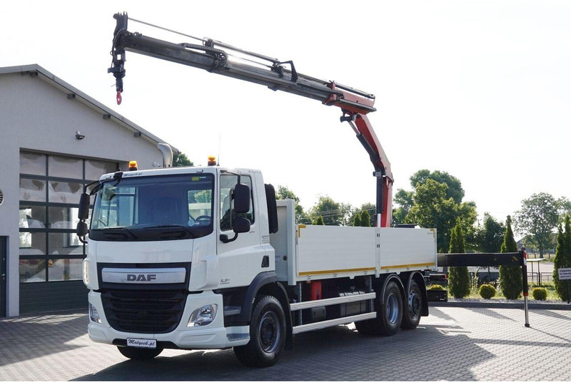 DAF CF 370 / 6x2 / SKRZYNIOWY - paka: 6,4 m / + HDS PALFINGER PK 180 - Φορτηγό με ανοιχτή καρότσα, Φορτηγό με γερανό: φωτογραφία 1 DAF CF 370 / 6x2 / SKRZYNIOWY - paka: 6,4 m / + HDS PALFINGER PK 180 - Φορτηγό με ανοιχτή καρότσα, Φορτηγό με γερανό: φωτογραφία 1