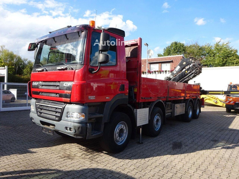 DAF CF 85.410 - Flatbed + crane - Φορτηγό με ανοιχτή καρότσα, Φορτηγό με γερανό: φωτογραφία 1 DAF CF 85.410 - Flatbed + crane - Φορτηγό με ανοιχτή καρότσα, Φορτηγό με γερανό: φωτογραφία 1