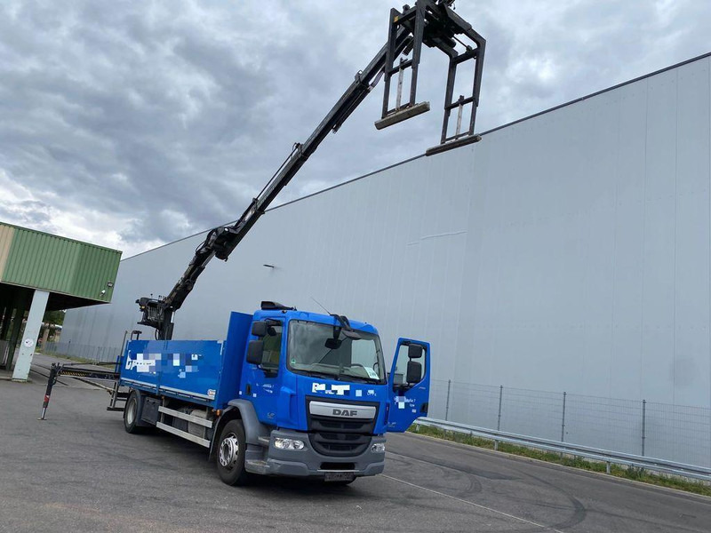 DAF LF 280 - Φορτηγό με ανοιχτή καρότσα, Φορτηγό με γερανό: φωτογραφία 1 DAF LF 280 - Φορτηγό με ανοιχτή καρότσα, Φορτηγό με γερανό: φωτογραφία 1