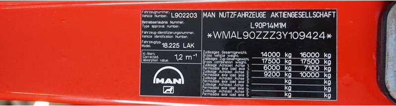 Φορτηγό σασί MAN LE 220 / 4 X 4 / DOKA / DO ZABUDOWY / KAMPER: φωτογραφία 11 Φορτηγό σασί MAN LE 220 / 4 X 4 / DOKA / DO ZABUDOWY / KAMPER: φωτογραφία 11