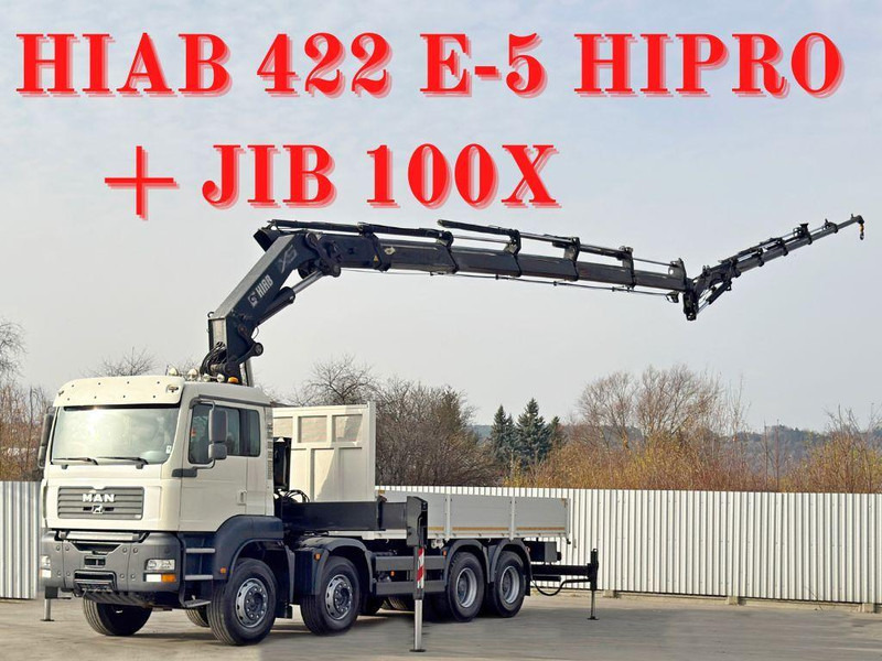 MAN TGA 35.430 * HIAB 422 E - 5 HIPRO + JIB 100X - Φορτηγό με ανοιχτή καρότσα, Φορτηγό με γερανό: φωτογραφία 1 MAN TGA 35.430 * HIAB 422 E - 5 HIPRO + JIB 100X - Φορτηγό με ανοιχτή καρότσα, Φορτηγό με γερανό: φωτογραφία 1