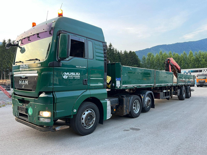 MAN TGX 26.440 6x2 + Flatbed semi trailer + Crane PK26002 - Τράκτορας: φωτογραφία 1 MAN TGX 26.440 6x2 + Flatbed semi trailer + Crane PK26002 - Τράκτορας: φωτογραφία 1