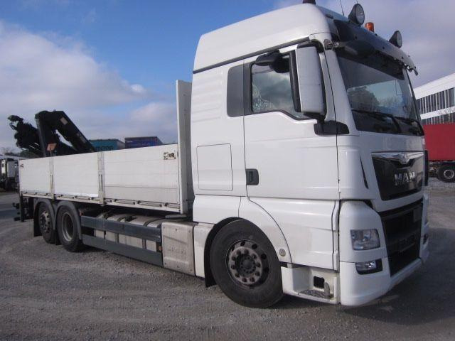 MAN TGX 26.440 mit Hiab-Kran Funkfernbedienung - Φορτηγό με ανοιχτή καρότσα, Φορτηγό με γερανό: φωτογραφία 1 MAN TGX 26.440 mit Hiab-Kran Funkfernbedienung - Φορτηγό με ανοιχτή καρότσα, Φορτηγό με γερανό: φωτογραφία 1