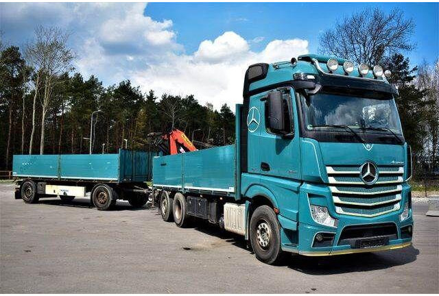 Mercedes-Benz ACTROS 2545 6x2 2545 PALFINGER PK 16001 Kran - Φορτηγό με ανοιχτή καρότσα, Φορτηγό με γερανό: φωτογραφία 1 Mercedes-Benz ACTROS 2545 6x2 2545 PALFINGER PK 16001 Kran - Φορτηγό με ανοιχτή καρότσα, Φορτηγό με γερανό: φωτογραφία 1