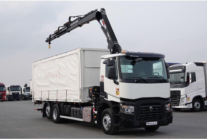 Renault C 380 / 6x2 / SKRZYNIOWY / HDS HIAB 138 B-3 WYSÓW 10,5 M / ROTAT - Φορτηγό μουσαμάς: φωτογραφία 1 Renault C 380 / 6x2 / SKRZYNIOWY / HDS HIAB 138 B-3 WYSÓW 10,5 M / ROTAT - Φορτηγό μουσαμάς: φωτογραφία 1