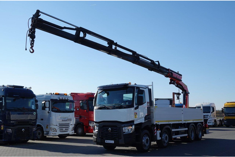 Renault C 430 / 8x4 / SKRZYNIOWY 7 M + HDS PALFINGER 33002 -wysów: 14,5 - Φορτηγό με ανοιχτή καρότσα, Φορτηγό με γερανό: φωτογραφία 1 Renault C 430 / 8x4 / SKRZYNIOWY 7 M + HDS PALFINGER 33002 -wysów: 14,5 - Φορτηγό με ανοιχτή καρότσα, Φορτηγό με γερανό: φωτογραφία 1
