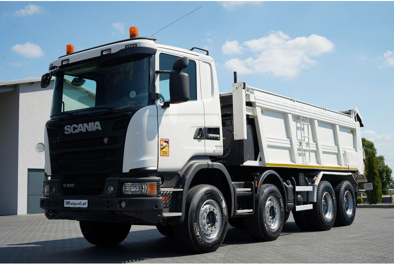 Scania G 410 / 8X4 / ZABUDOWA SAMOWYŁADOWCZA DO ASFALTU / 2X HYDROKLAPA - Διαστρωτήρας ασφάλτου: φωτογραφία 1 Scania G 410 / 8X4 / ZABUDOWA SAMOWYŁADOWCZA DO ASFALTU / 2X HYDROKLAPA - Διαστρωτήρας ασφάλτου: φωτογραφία 1
