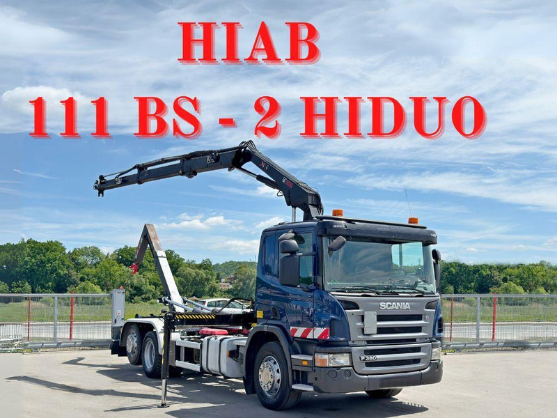 Scania P 360 * ABROLLKIPPER * HIAB 111 BS -2 HIDUO/FUNK - Φορτηγό φόρτωσης γάντζου, Φορτηγό με γερανό: φωτογραφία 1 Scania P 360 * ABROLLKIPPER * HIAB 111 BS -2 HIDUO/FUNK - Φορτηγό φόρτωσης γάντζου, Φορτηγό με γερανό: φωτογραφία 1