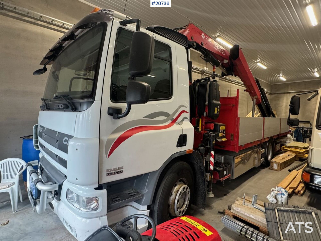 DAF CF75.250 - Φορτηγό με ανοιχτή καρότσα, Φορτηγό με γερανό: φωτογραφία 1 DAF CF75.250 - Φορτηγό με ανοιχτή καρότσα, Φορτηγό με γερανό: φωτογραφία 1