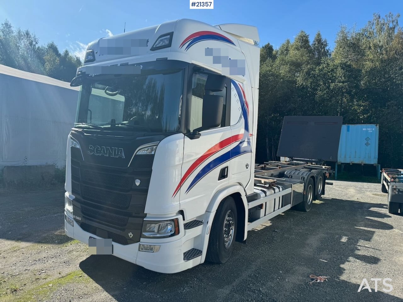 Scania R580 - Φορτηγό μεταφοράς εμπορευματοκιβωτίων/ Κινητό αμάξωμα: φωτογραφία 1 Scania R580 - Φορτηγό μεταφοράς εμπορευματοκιβωτίων/ Κινητό αμάξωμα: φωτογραφία 1