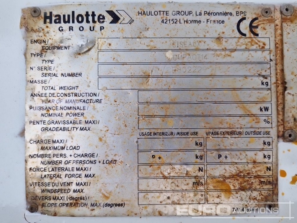 Ψαλιδωτό ανυψωτικό 2013 Haulotte Compact 14: φωτογραφία 20 Ψαλιδωτό ανυψωτικό 2013 Haulotte Compact 14: φωτογραφία 20