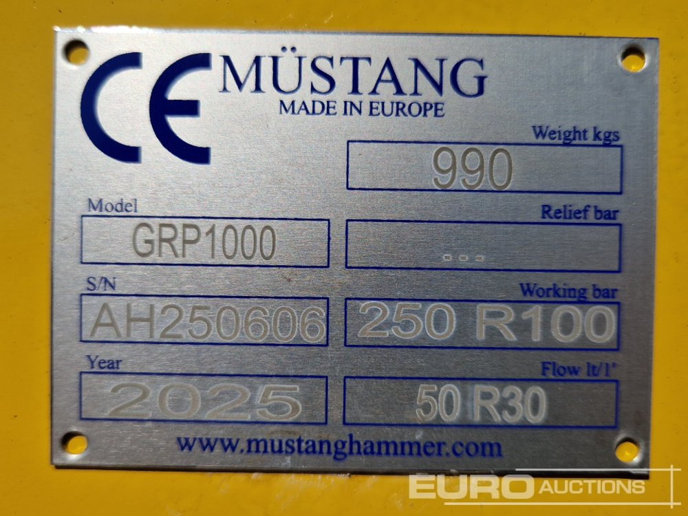 Παρελκόμενα για Εκσκαφέας Unused 2025 Mustang GRP1000: φωτογραφία 8