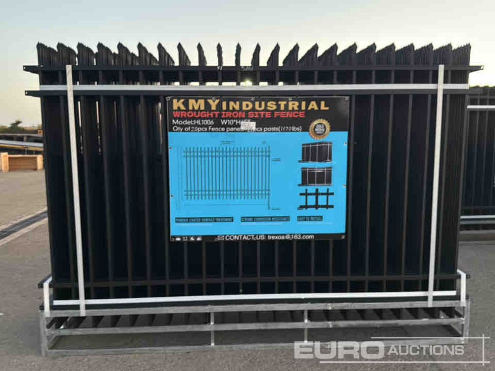 Unused 2025 KMY Industrial Iron Site Fence, Qty (20 of) Fence Panels, (20 of) Posts (W10XH6') Powder Coated Surface - Εργαλείο/ Εξοπλισμός: φωτογραφία 2 Unused 2025 KMY Industrial Iron Site Fence, Qty (20 of) Fence Panels, (20 of) Posts (W10XH6') Powder Coated Surface - Εργαλείο/ Εξοπλισμός: φωτογραφία 2