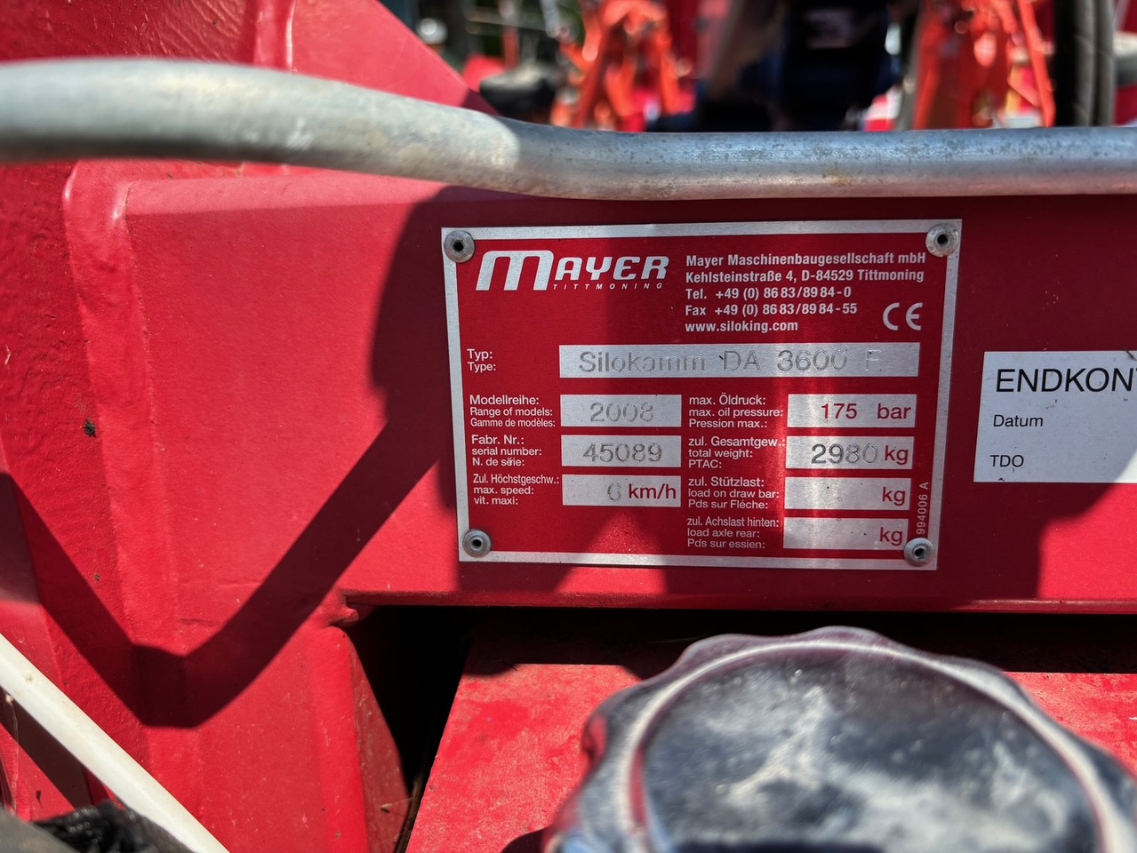 Mayer Siloking mm DA 3600 F - Μηχανήματα ενσίρωσης: φωτογραφία 2 Mayer Siloking mm DA 3600 F - Μηχανήματα ενσίρωσης: φωτογραφία 2