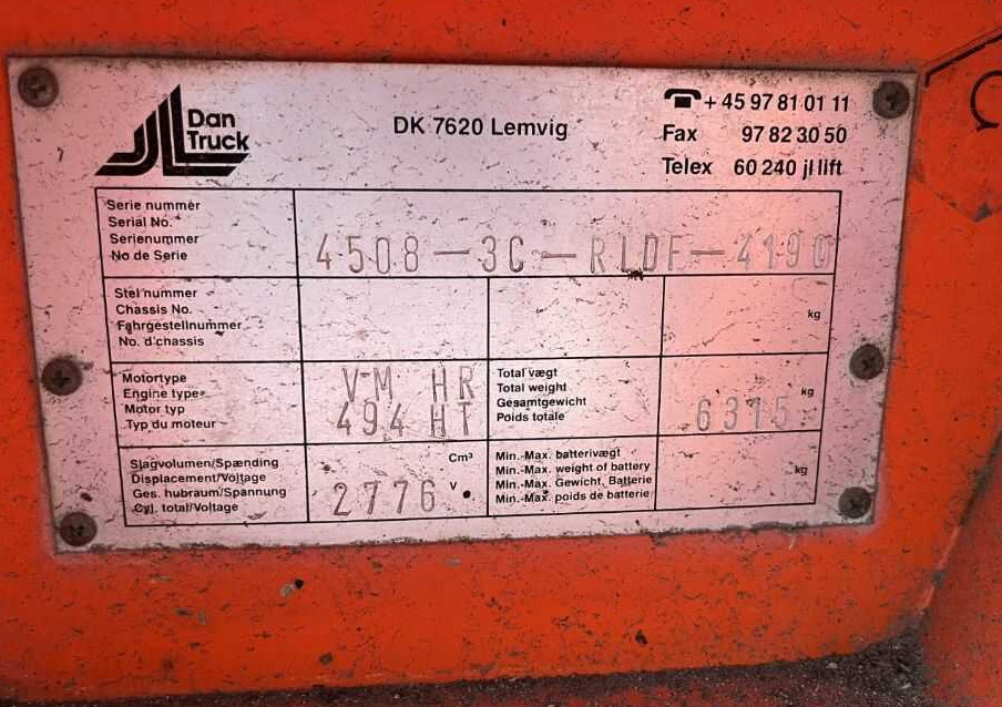 Dan Truck 4508 - Πετρελαιοκίνητο περονοφόρο: φωτογραφία 4 Dan Truck 4508 - Πετρελαιοκίνητο περονοφόρο: φωτογραφία 4