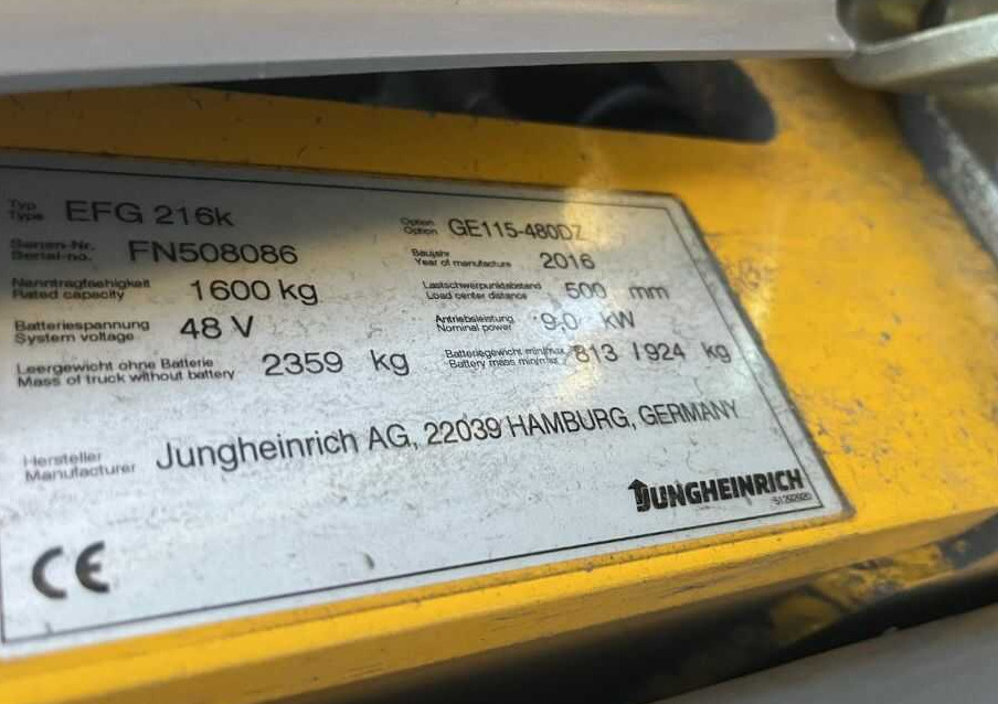 Jungheinrich EFG216k - Ηλεκτροκίνητο περονοφόρο: φωτογραφία 4 Jungheinrich EFG216k - Ηλεκτροκίνητο περονοφόρο: φωτογραφία 4