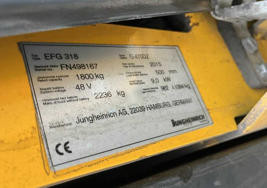 Jungheinrich EFG318 - Ηλεκτροκίνητο περονοφόρο: φωτογραφία 4 Jungheinrich EFG318 - Ηλεκτροκίνητο περονοφόρο: φωτογραφία 4