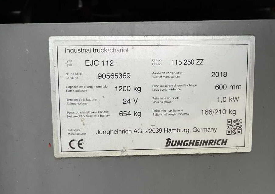 Jungheinrich EJC112 - Μηχάνημα στοίβαξης: φωτογραφία 4 Jungheinrich EJC112 - Μηχάνημα στοίβαξης: φωτογραφία 4