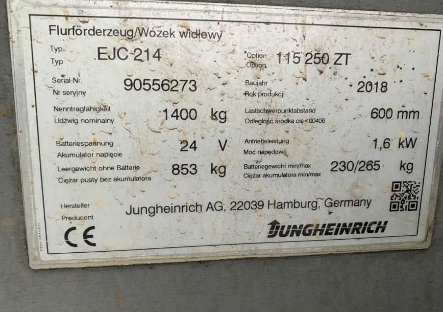 Jungheinrich EJC214 - Μηχάνημα στοίβαξης: φωτογραφία 4 Jungheinrich EJC214 - Μηχάνημα στοίβαξης: φωτογραφία 4