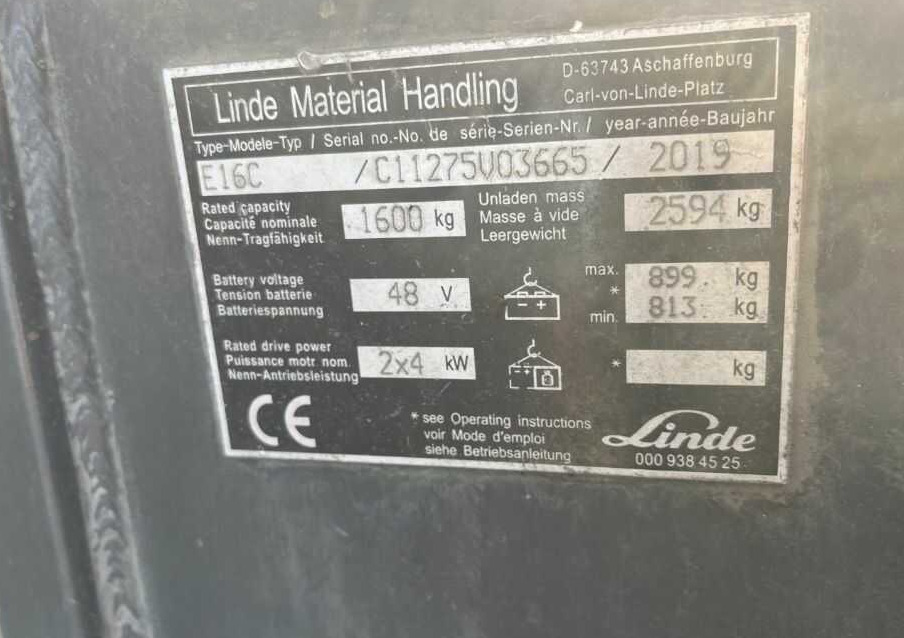 Linde E16C - Ηλεκτροκίνητο περονοφόρο: φωτογραφία 4 Linde E16C - Ηλεκτροκίνητο περονοφόρο: φωτογραφία 4